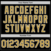 Custom Black Old Gold-White Two-Button Unisex Softball Jersey