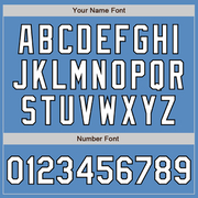 Custom Powder Blue White-Black Two-Button Unisex Softball Jersey