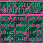 Custom Kelly Green Pink Lightning Sublimation Soccer Uniform Jersey