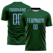 Custom Green Light Blue Sublimation Soccer Uniform Jersey
