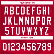 Custom Red White 3D Pattern Two-Button Unisex Softball Jersey