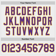 Custom White Purple-Gold Two-Button Unisex Softball Jersey