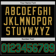 Custom Black Kelly Green-Old Gold Two-Button Unisex Softball Jersey