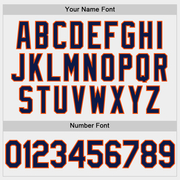 Custom White Navy-Orange Two-Button Unisex Softball Jersey