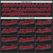 Custom Black Light Blue Pinstripe Red Two-Button Unisex Softball Jersey