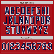 Custom Red Navy-White Two-Button Unisex Softball Jersey