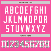 Custom Pink White-Black Two-Button Unisex Softball Jersey