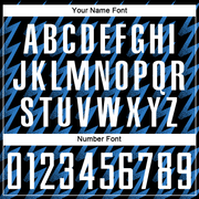 Custom Black White-Powder Blue Zigzag Shape Sublimation Soccer Uniform Jersey