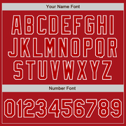 Custom Red White Pinstripe White Two-Button Unisex Softball Jersey