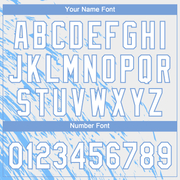 Custom White White-Light Blue 3D Pattern Two-Button Unisex Softball Jersey