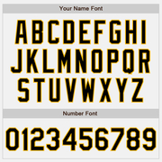 Custom White Black Pinstripe Gold Two-Button Unisex Softball Jersey