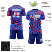 Custom Royal White-Red Home Sublimation Soccer Uniform Jersey