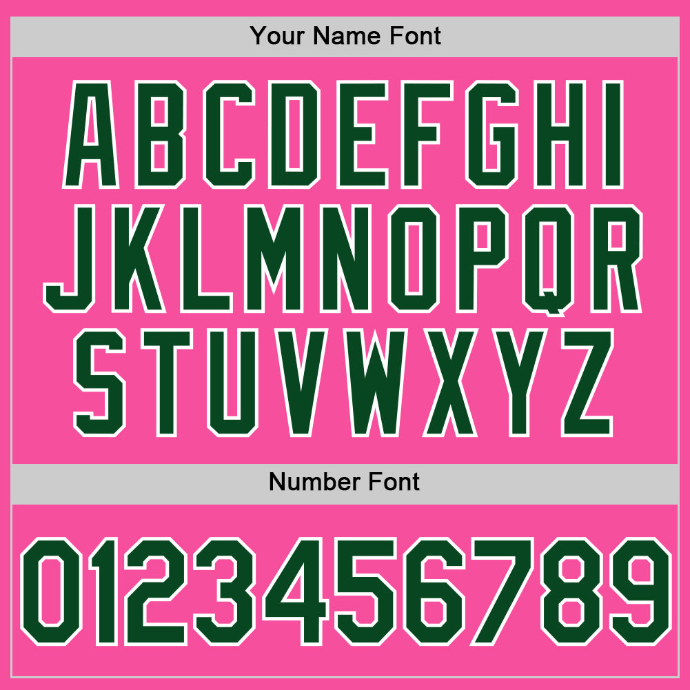 Custom Pink Green-White Two-Button Unisex Softball Jersey