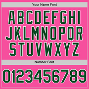 Custom Pink Green-White Two-Button Unisex Softball Jersey