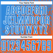 Custom Powder Blue Orange-White Abstract Fragment Art Sublimation Soccer Uniform Jersey