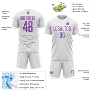 Custom White Medium Purple Sublimation Soccer Uniform Jersey