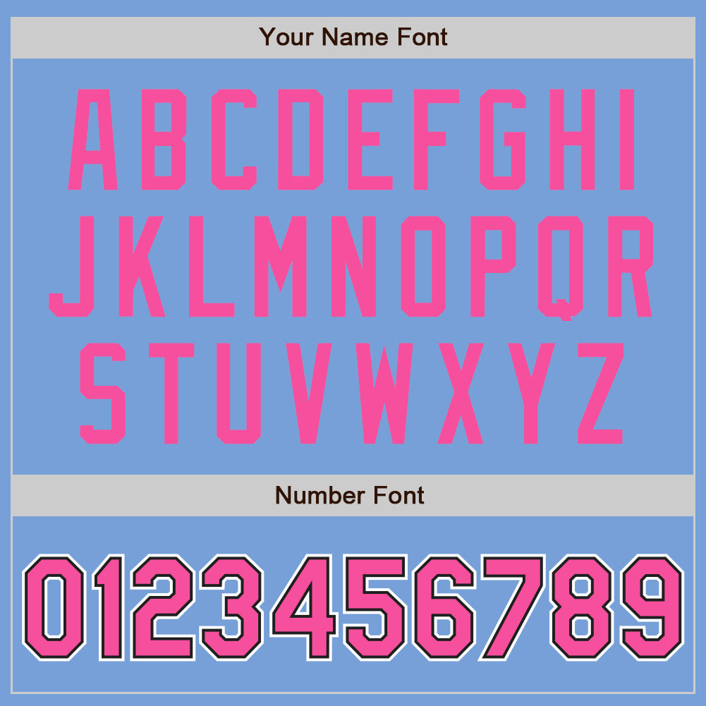 Custom Light Blue Pink-Black Two-Button Unisex Softball Jersey