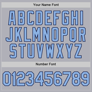 Custom Gray Light Blue-Navy Two-Button Unisex Softball Jersey