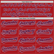 Custom Red White-Royal Two-Button Unisex Softball Jersey