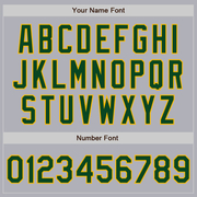 Custom Gray Green Pinstripe Gold Two-Button Unisex Softball Jersey