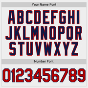 Custom White Red-Navy Two-Button Unisex Softball Jersey