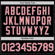 Custom Black Medium Pink-Steel Gray Two-Button Unisex Softball Jersey