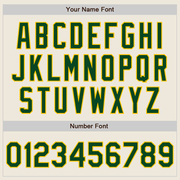 Custom Cream Green-Yellow Two-Button Unisex Softball Jersey