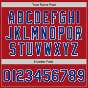 Custom Red Royal-White Two-Button Unisex Softball Jersey