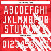 Custom Red White 3D Pattern Two-Button Unisex Softball Jersey