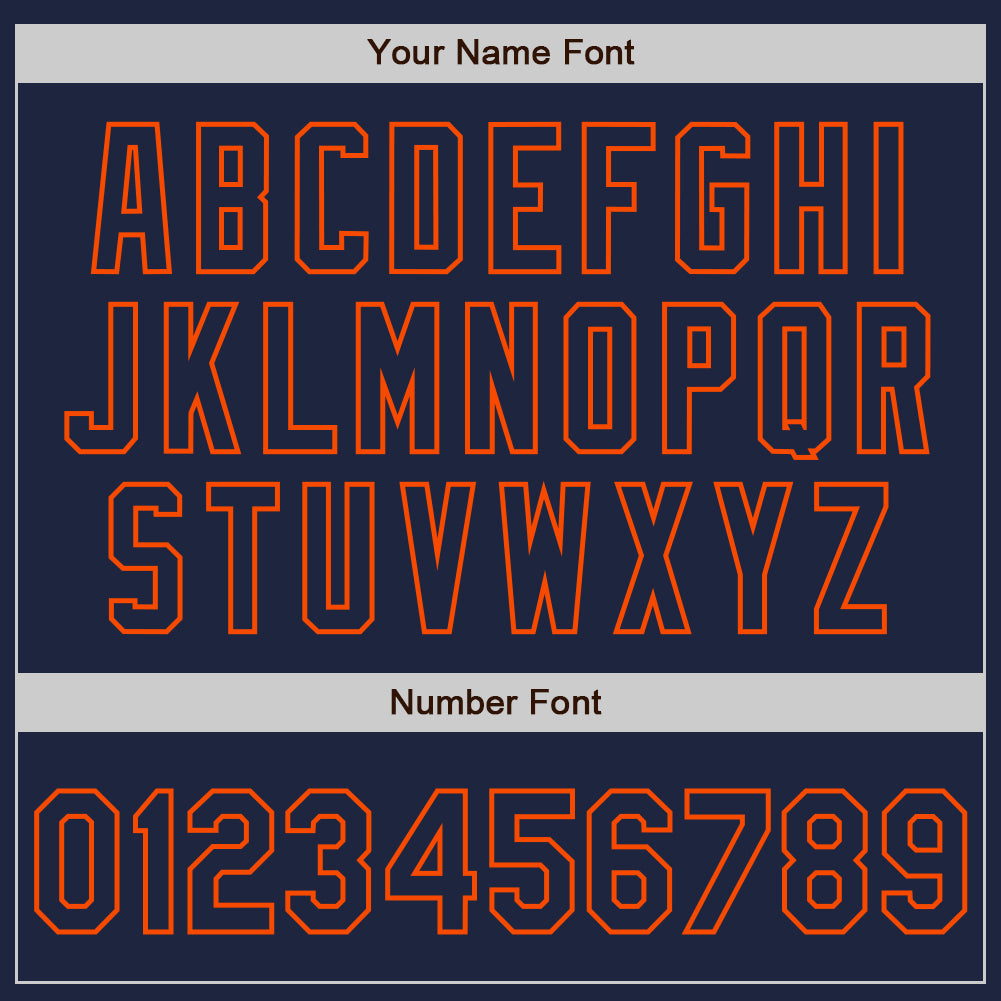 Custom Navy Orange Pinstripe Orange Two-Button Unisex Softball Jersey