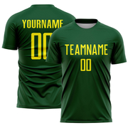 Custom Green Light Yellow Sublimation Soccer Uniform Jersey