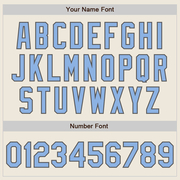 Custom Cream Steel Gray Pinstripe Light Blue Two-Button Unisex Softball Jersey