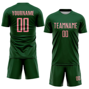 Custom Green Medium Pink Sublimation Soccer Uniform Jersey
