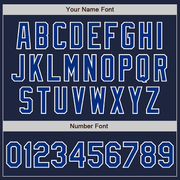 Custom Navy Royal-White Two-Button Unisex Softball Jersey