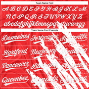 Custom Red White 3D Pattern Two-Button Unisex Softball Jersey