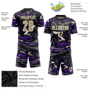 Custom Figure City Cream-Purple Sublimation Soccer Uniform Jersey