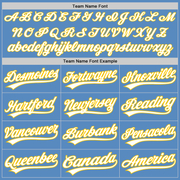 Custom Powder Blue White-Yellow Two-Button Unisex Softball Jersey