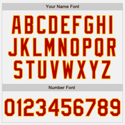 Custom White Red Pinstripe Gold Two-Button Unisex Softball Jersey