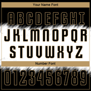 Custom Black Black-Old Gold Sublimation Soccer Uniform Jersey