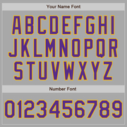 Custom Gray Purple-Gold Two-Button Unisex Softball Jersey