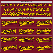 Custom Crimson Black-Yellow Two-Button Unisex Softball Jersey