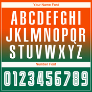 Custom Orange White-Kelly Green Sublimation Long Sleeve Fade Fashion Soccer Uniform Jersey