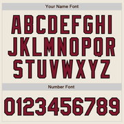 Custom Cream Black Pinstripe Crimson Two-Button Unisex Softball Jersey