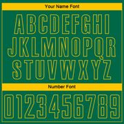 Custom Kelly Green Yellow Pinstripe Fade Fashion Sublimation Soccer Uniform Jersey