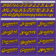 Custom Purple Black Pinstripe Gold Two-Button Unisex Softball Jersey