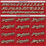 Custom Red Black Pinstripe Cream Two-Button Unisex Softball Jersey