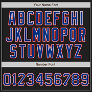 Custom Black Royal-Red Two-Button Unisex Softball Jersey