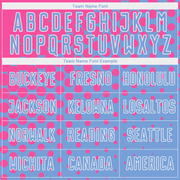 Custom Light Blue Pink-White Sublimation Soccer Uniform Jersey