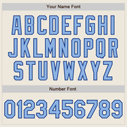 Custom Cream Royal Pinstripe Light Blue Two-Button Unisex Softball Jersey