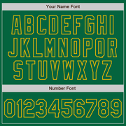 Custom Kelly Green Gold Pinstripe Gold Two-Button Unisex Softball Jersey